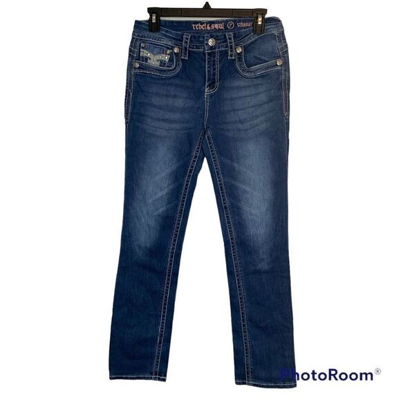REBEL & SOUL Women's Skinny Dark Denim Skinny Jeans Blue Size 7 - Picture 1 of 4